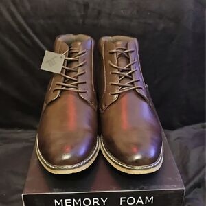 London Fog Men's Brown Memory Foam Boots